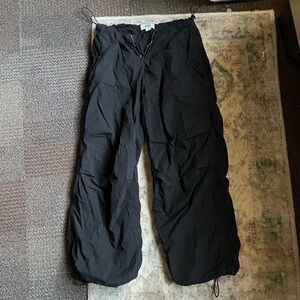 black BDG low rise parachute pants